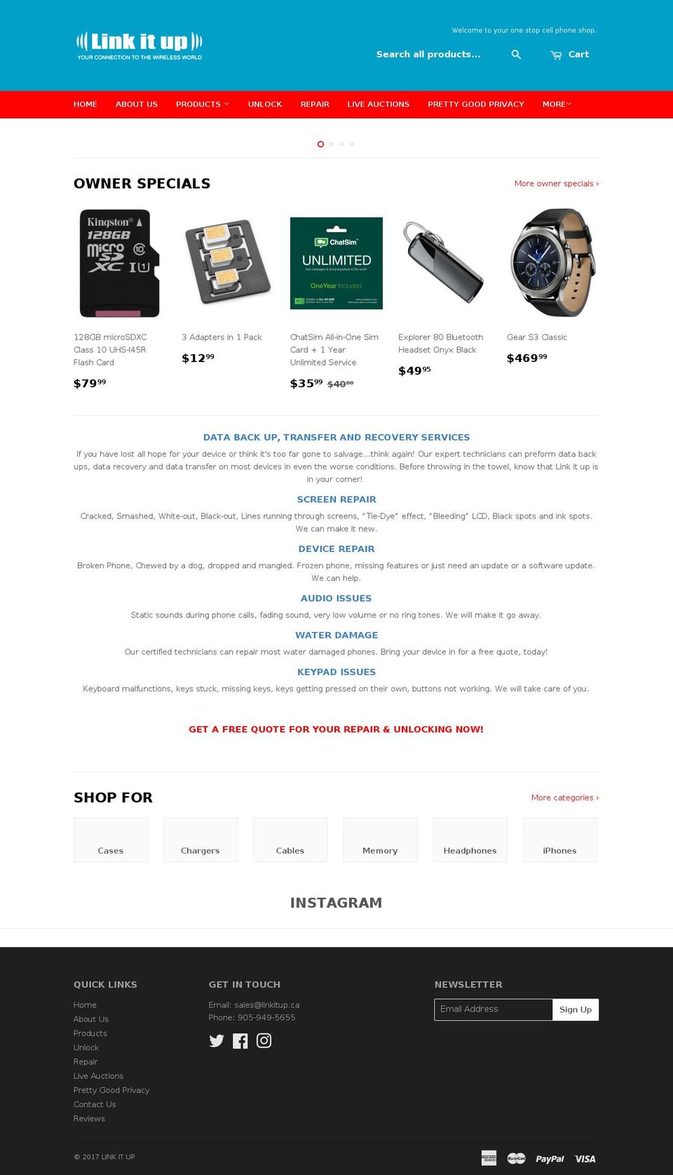 linkitup.ca shopify website screenshot