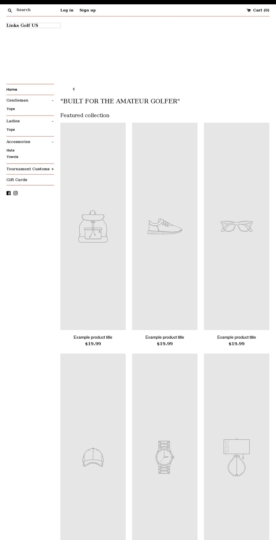 linksgolfus.com shopify website screenshot