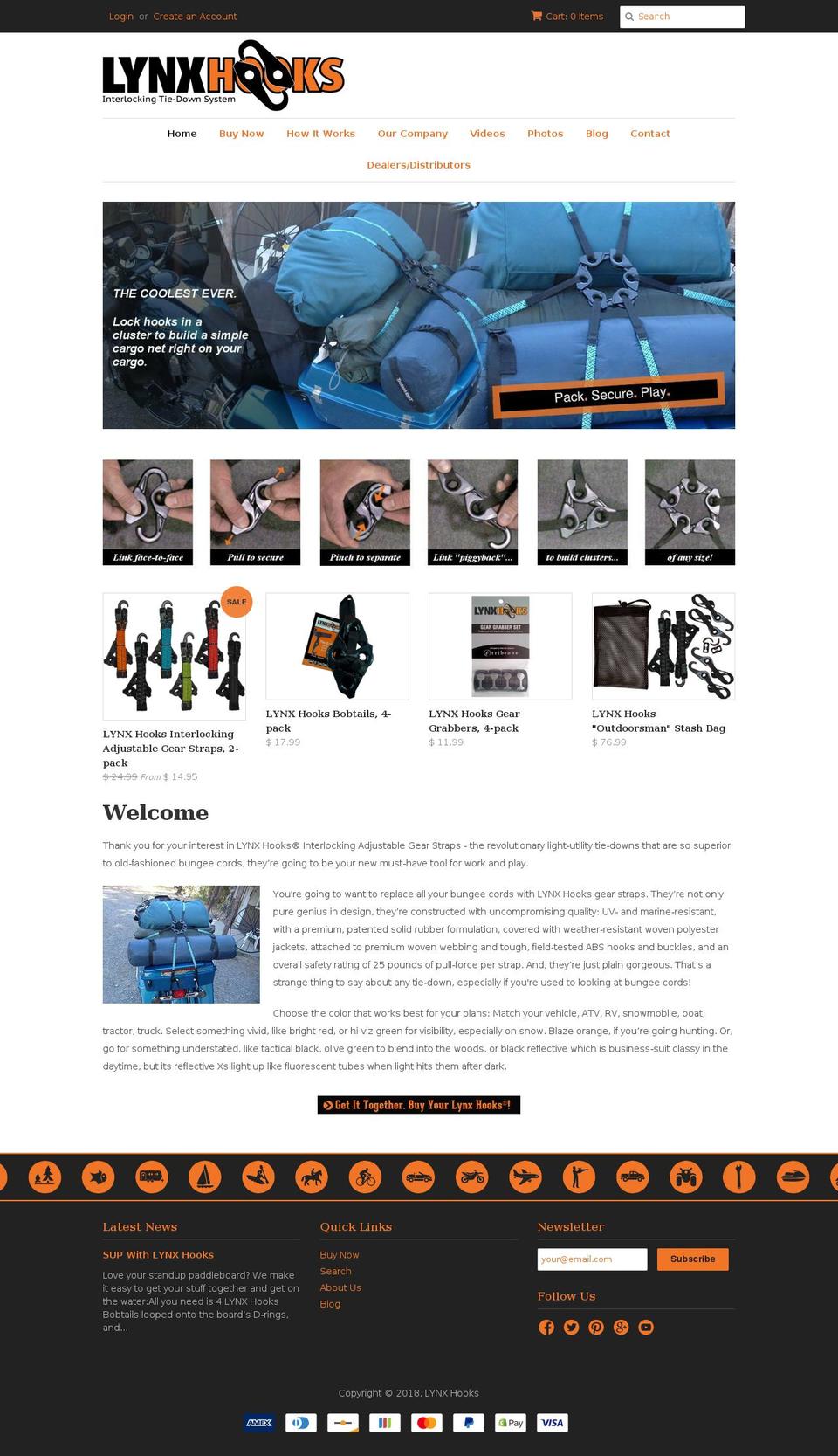 LYNX Minimal Shopify theme site example linkshooks.com