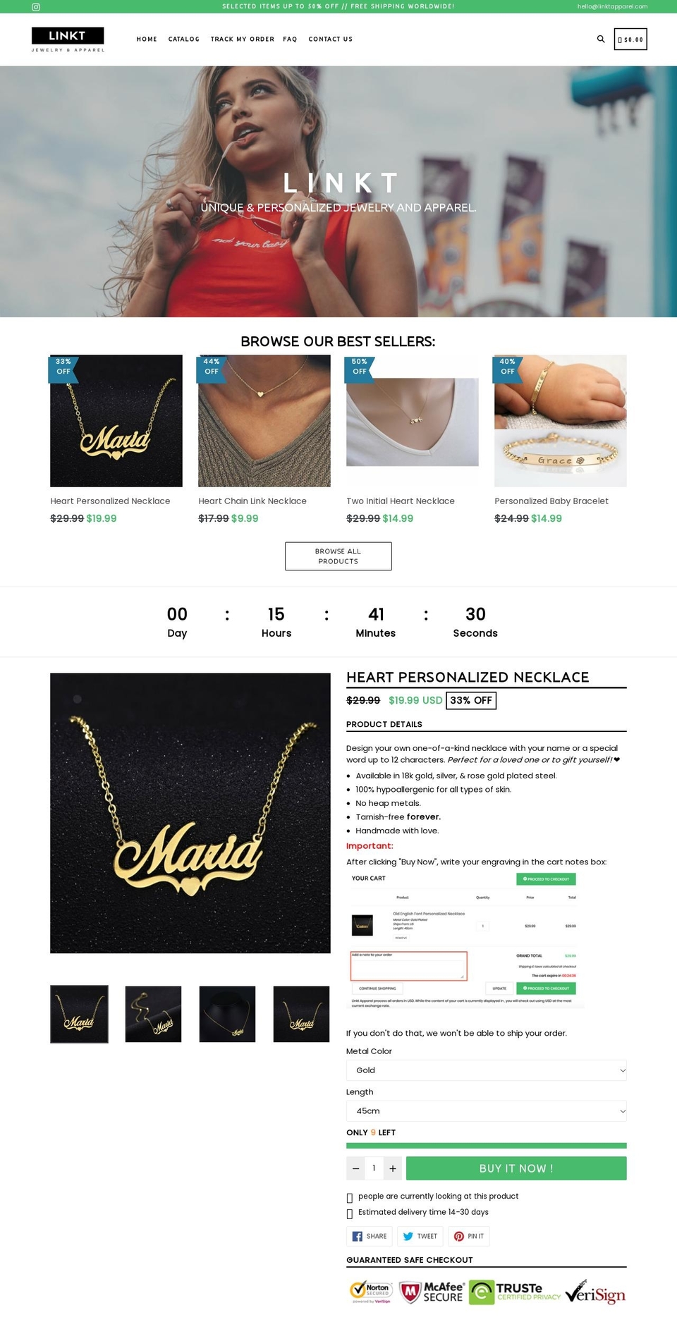 linktapparel.myshopify.com shopify website screenshot