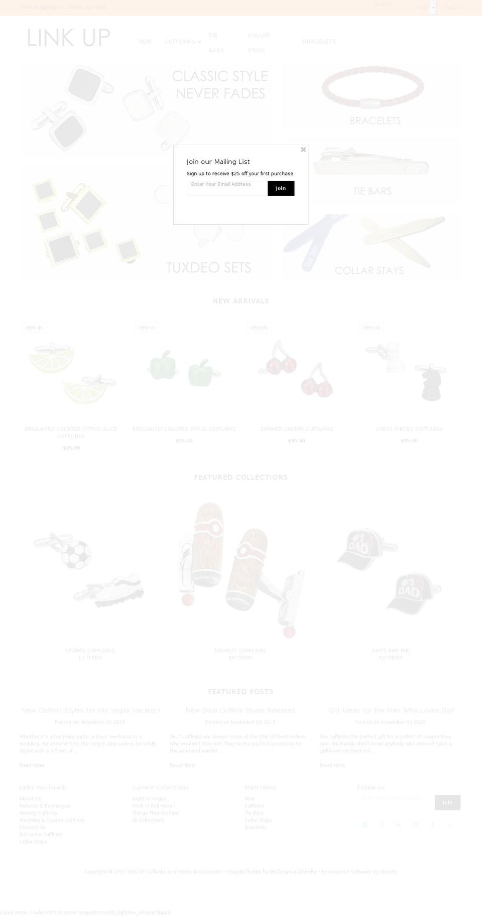 linkupshop.com shopify website screenshot