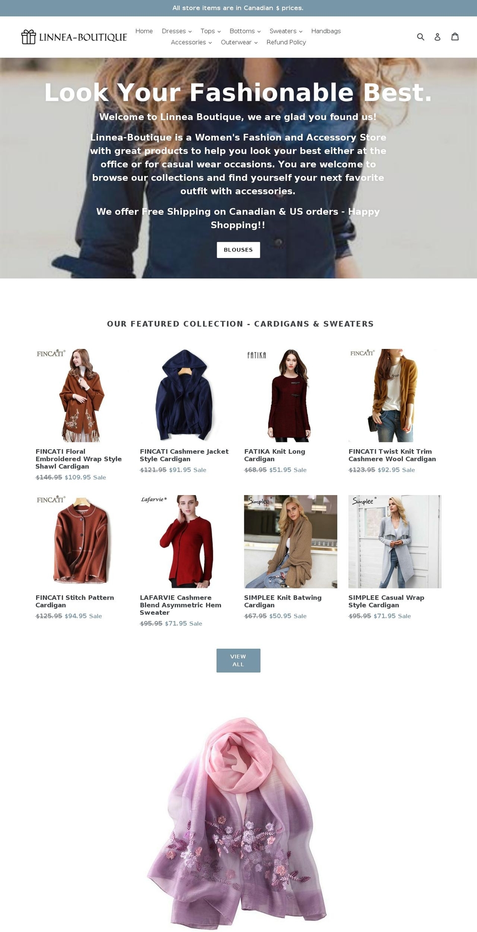 linnea-boutique.com — Shopify storefront screenshot