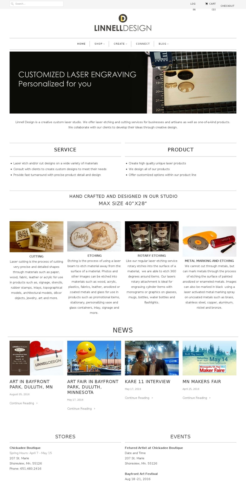 linnelldesign.com shopify website screenshot