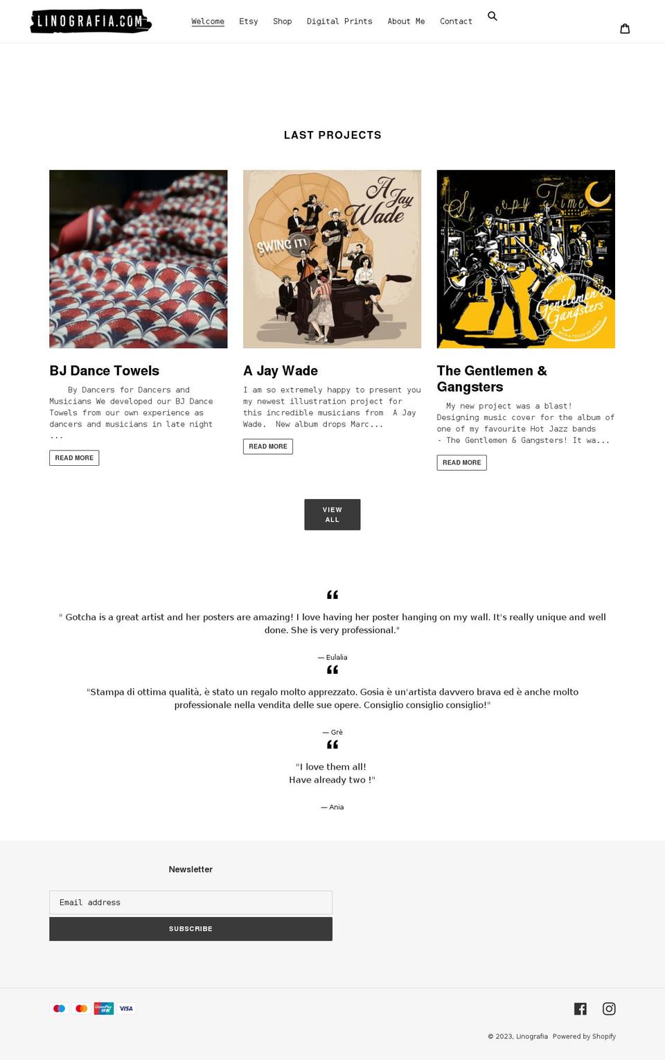 linografia.com shopify website screenshot