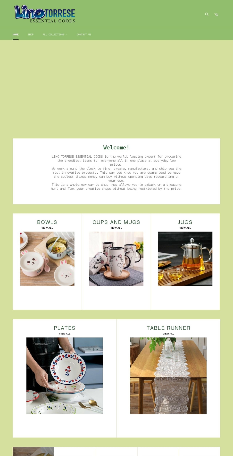 linotorreseessentialgoods.com shopify website screenshot