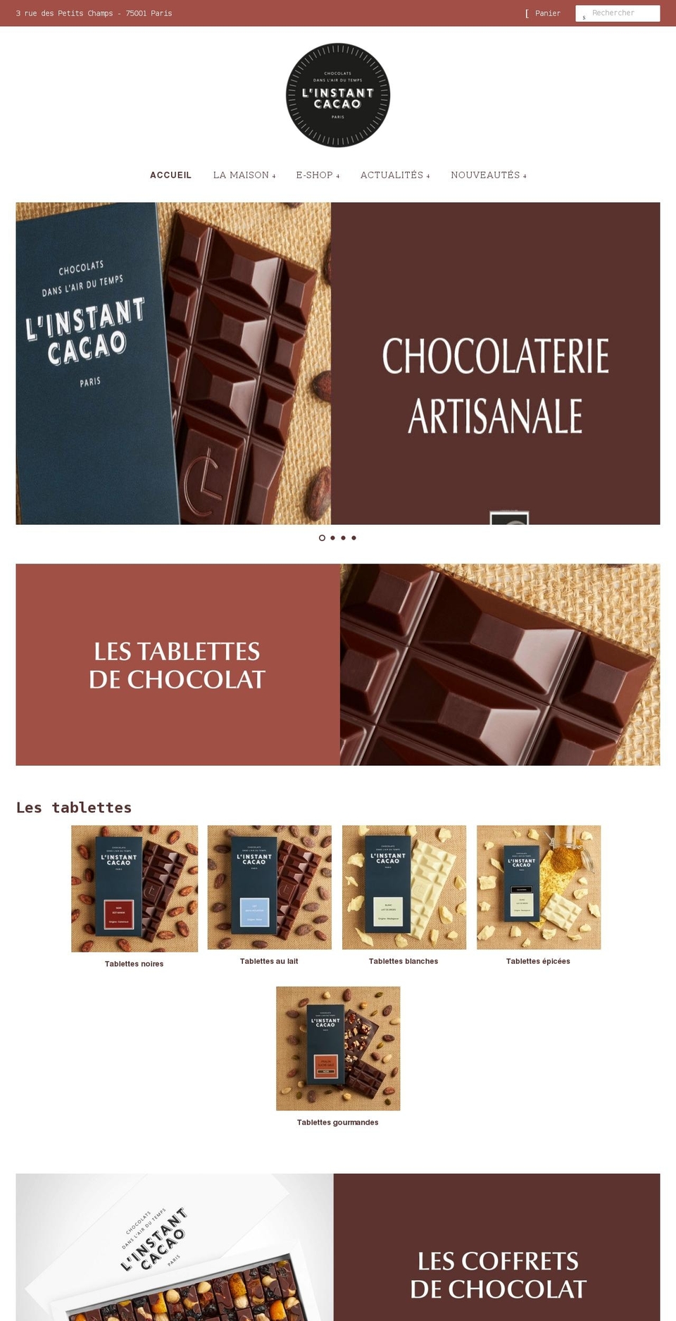 linstantcacao.com shopify website screenshot