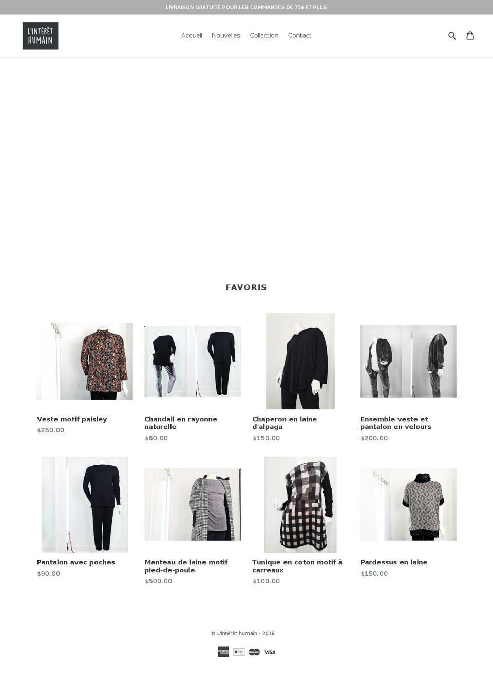 linterethumain.com shopify website screenshot