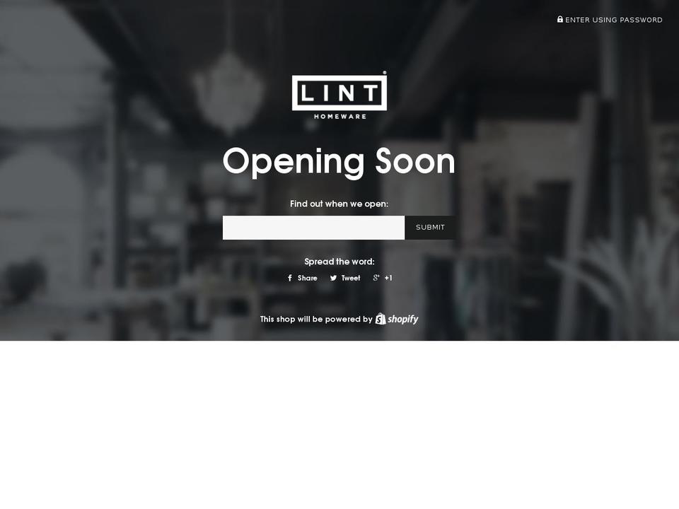 linthomeware.com shopify website screenshot