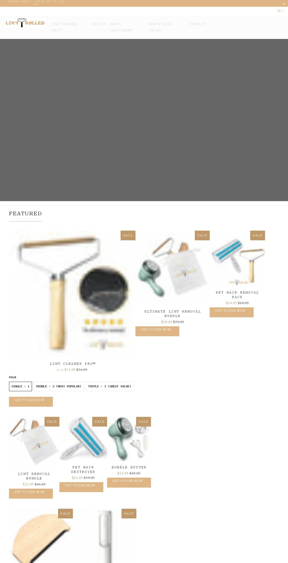 lintrolled.com shopify website screenshot