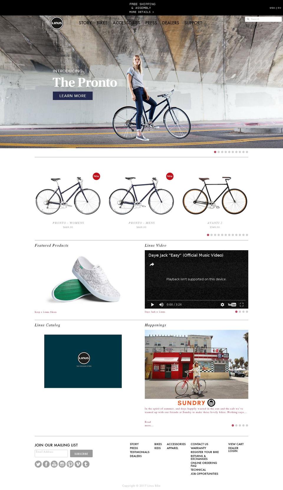Impulse Shopify theme site example linusbike.com