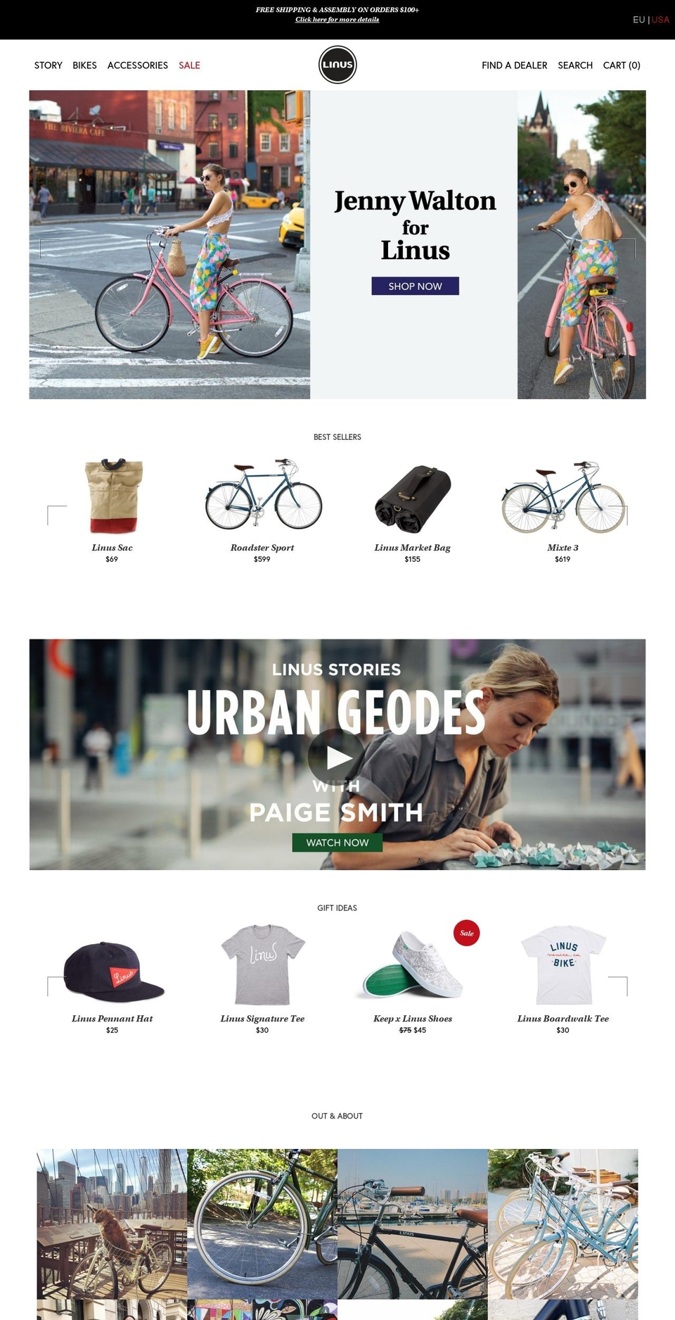 linusbike.myshopify.com shopify website screenshot