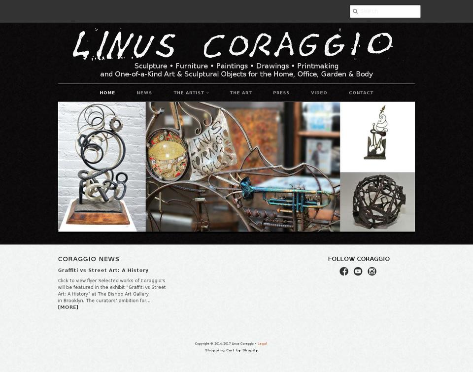 linuscoraggio.com shopify website screenshot