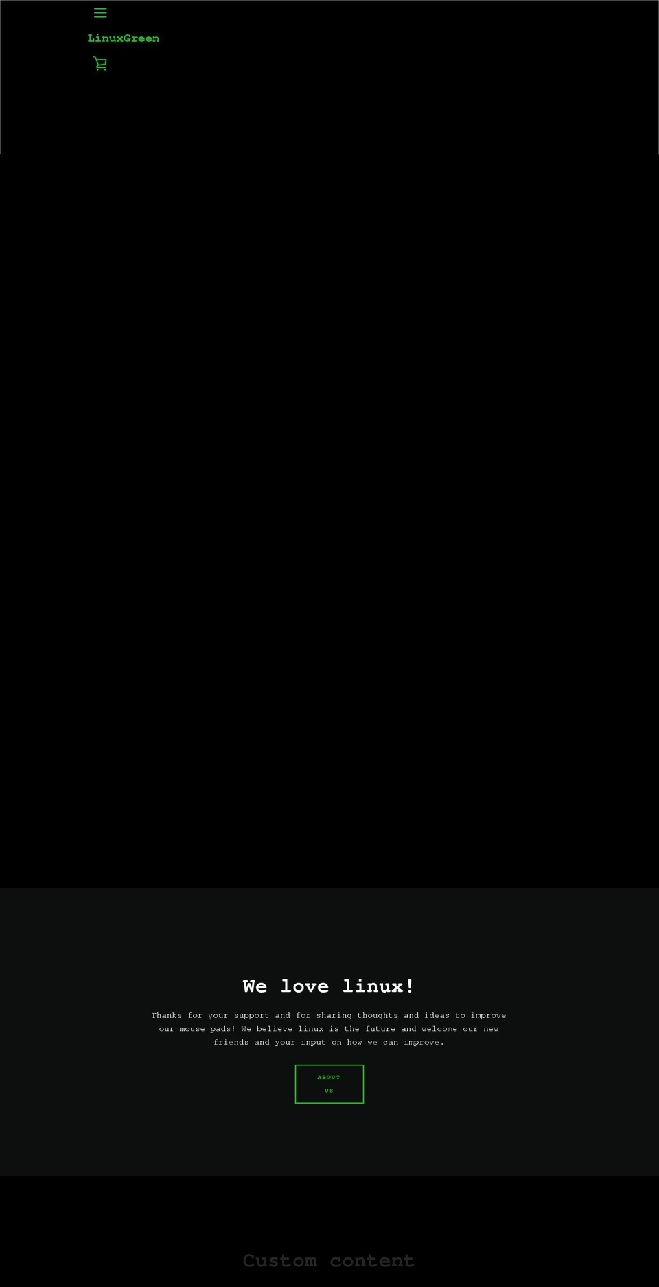 linuxgreen.com shopify website screenshot