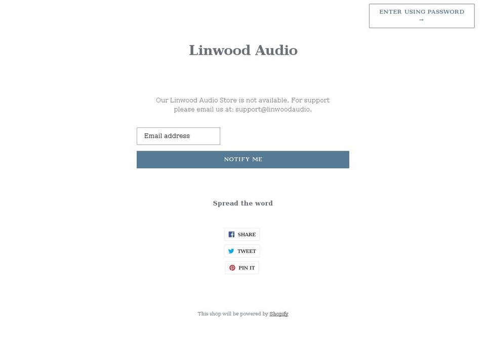 linwood-audio.myshopify.com shopify website screenshot