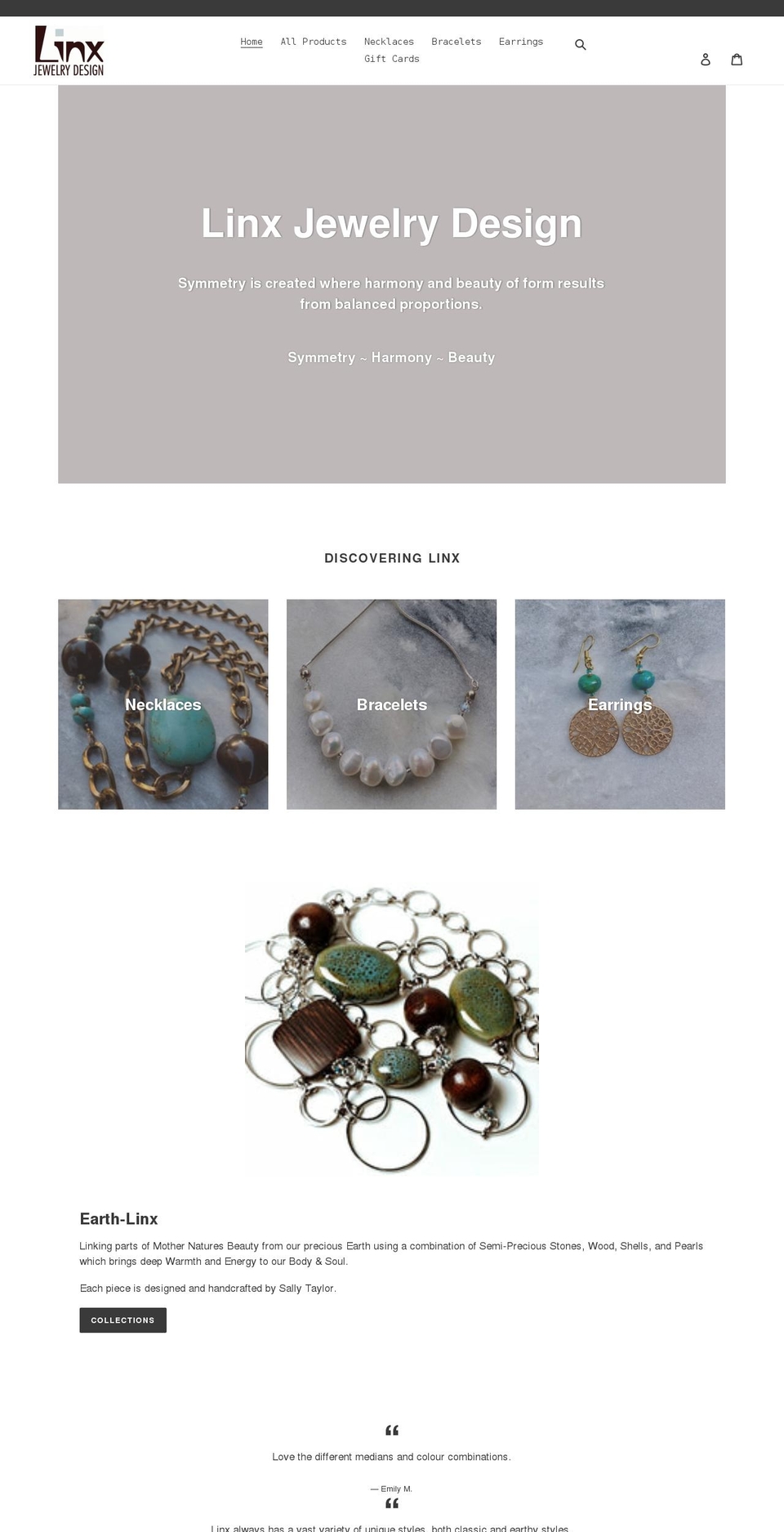 linxdesignz.com shopify website screenshot