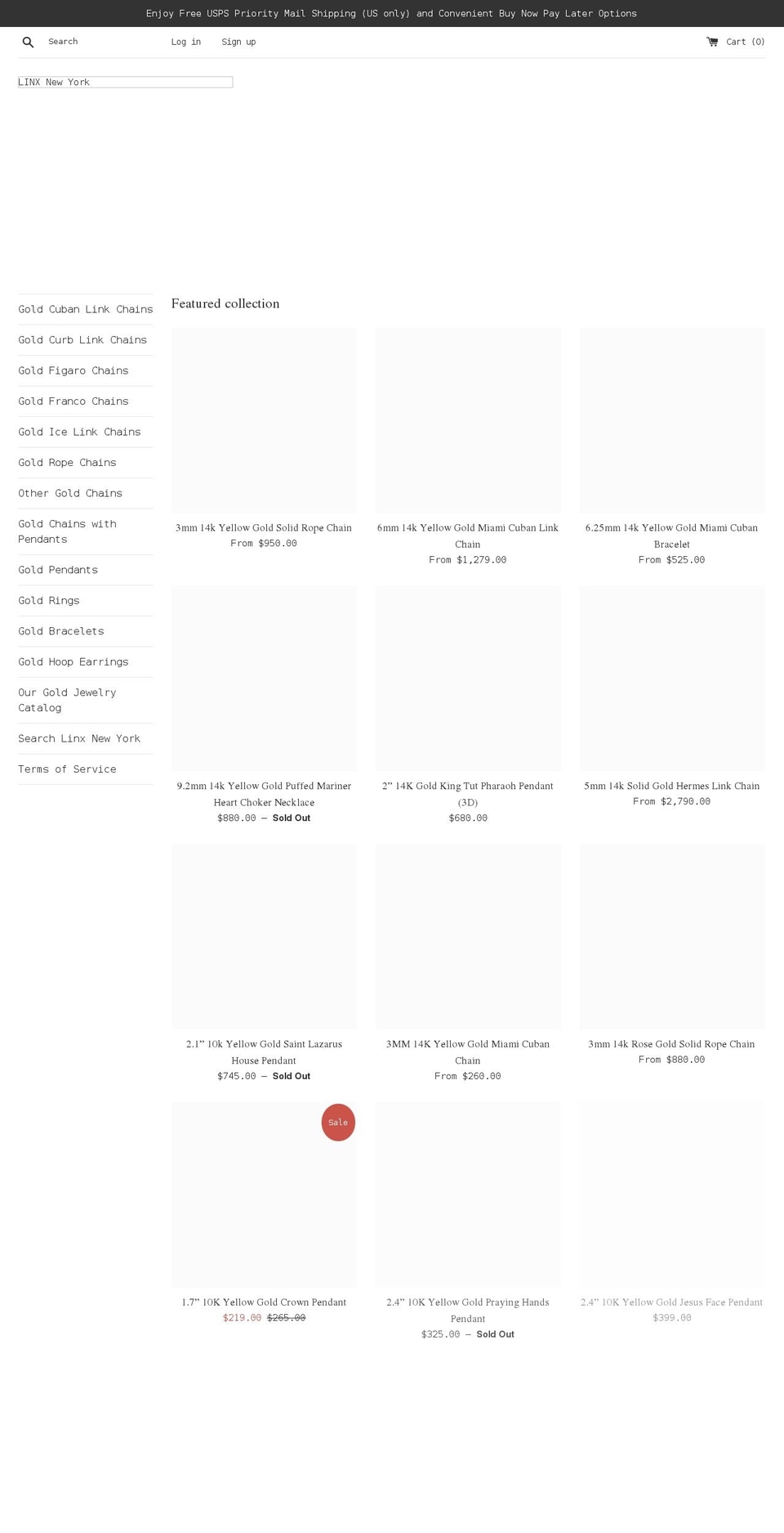 linxnyc.shop shopify website screenshot