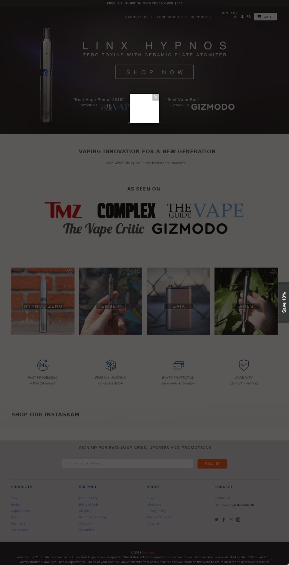 linxpen.com shopify website screenshot