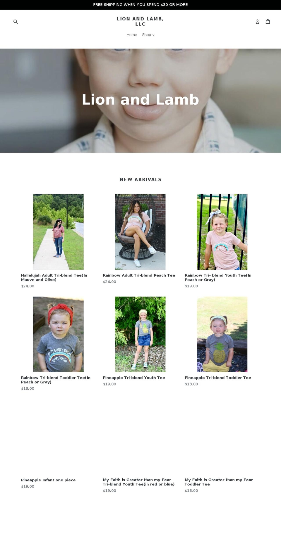 Lion and Lamb Shopify theme site example lionandlambclothing.com