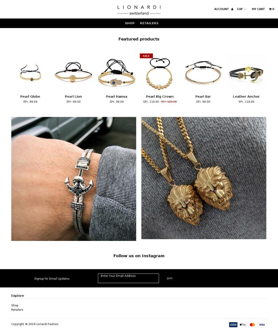 lionardi.com — Shopify storefront screenshot