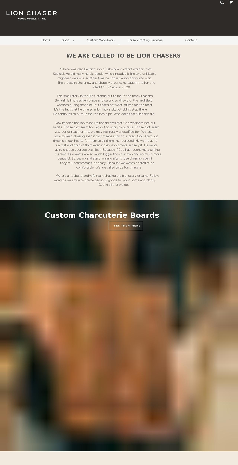 lionchaserco.com shopify website screenshot
