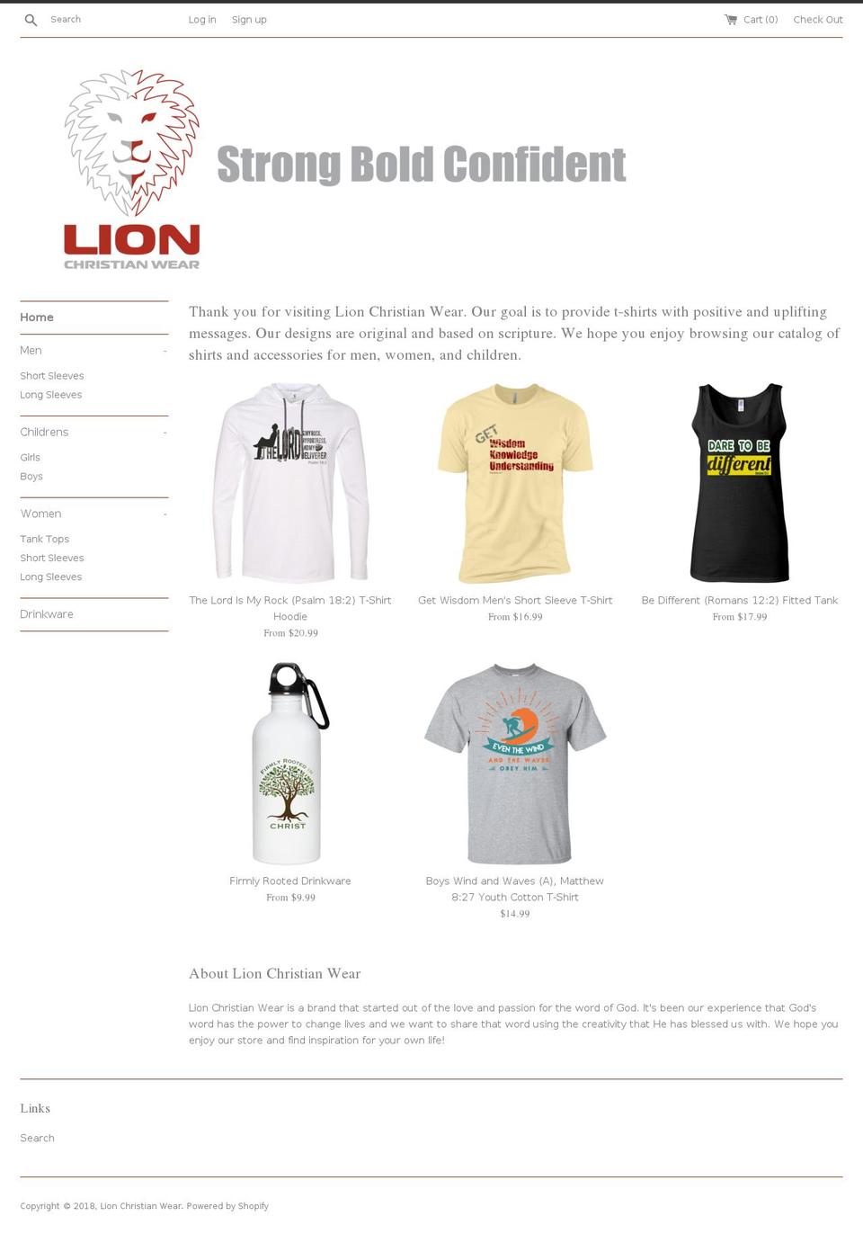 lionchristianwear.com — Shopify storefront screenshot