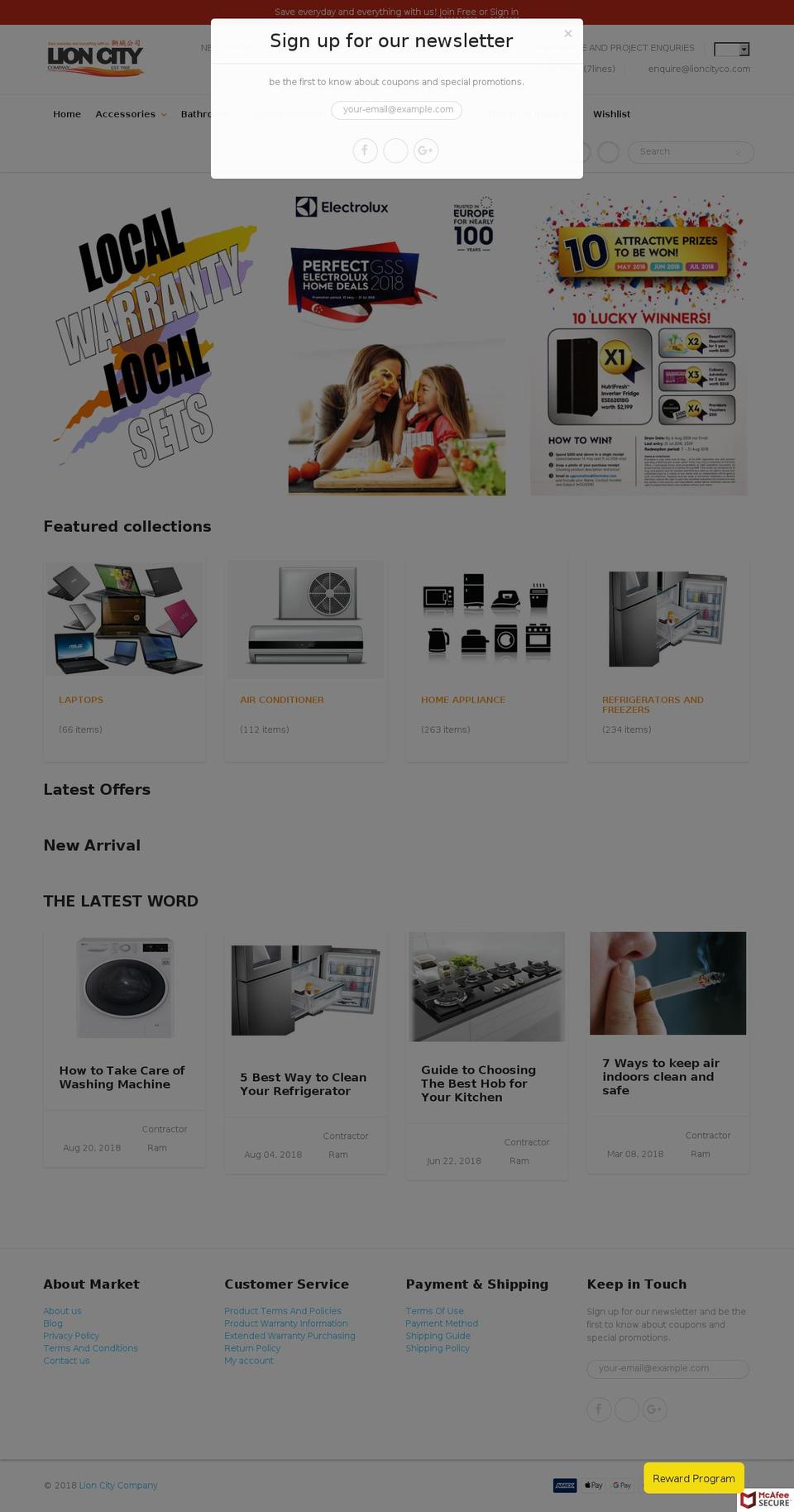 lioncityco.com — Shopify storefront screenshot
