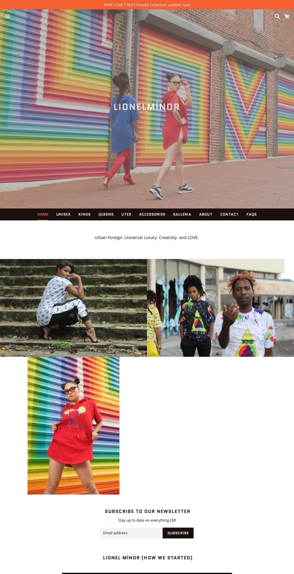 lionelminor.com — Shopify storefront screenshot
