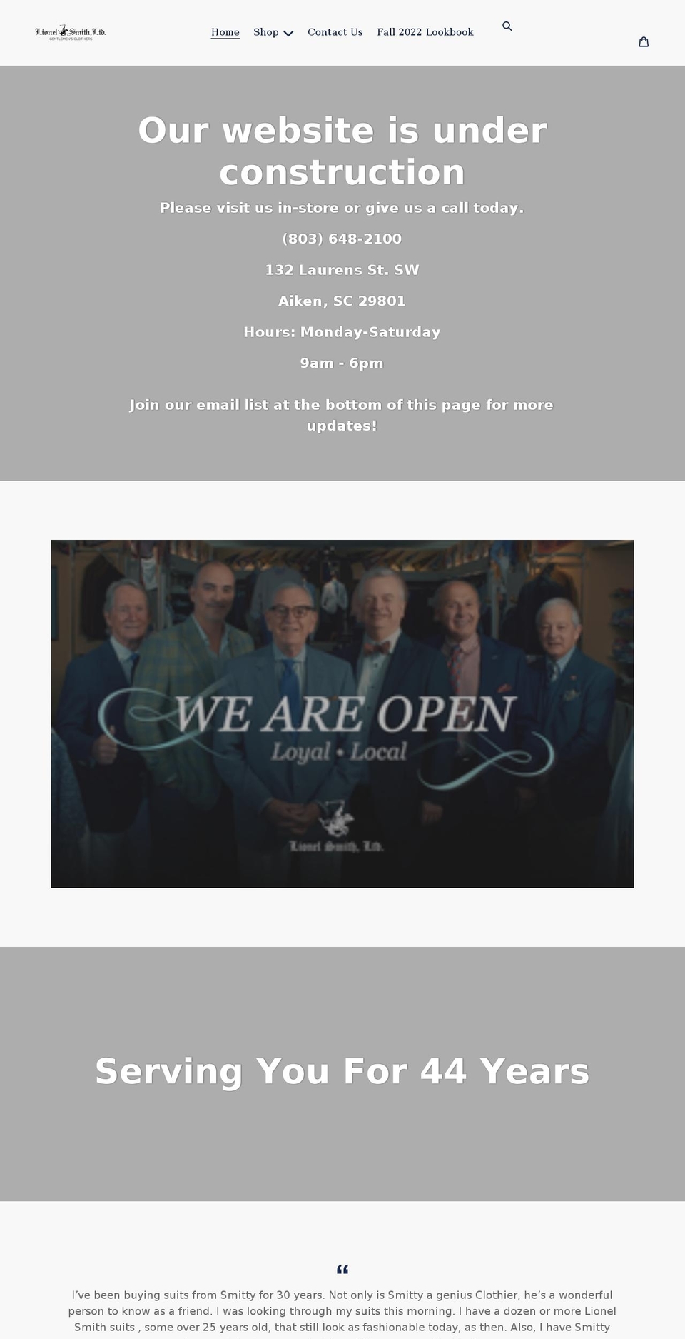 lionelsmithltd.com shopify website screenshot
