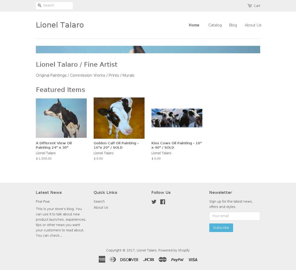 lioneltalaro.com shopify website screenshot