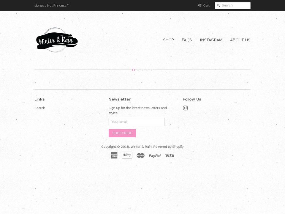 lionessnotprincess.com — Shopify storefront screenshot
