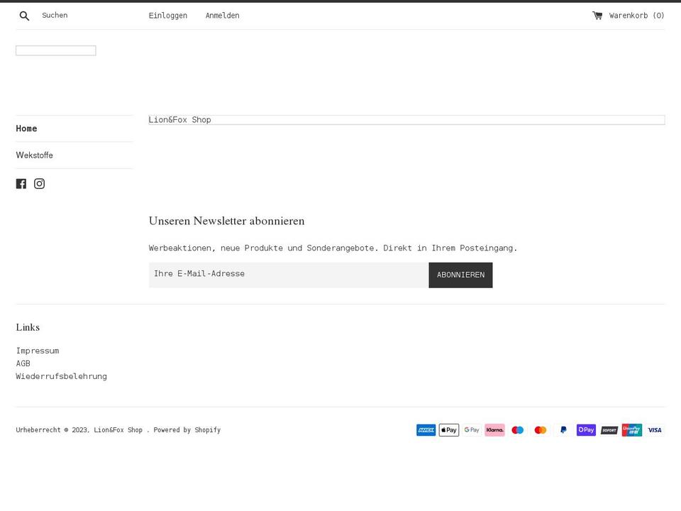 lionfox.shop shopify website screenshot