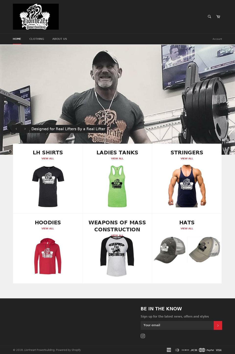lionheart-powerbuilding.com — Shopify storefront screenshot