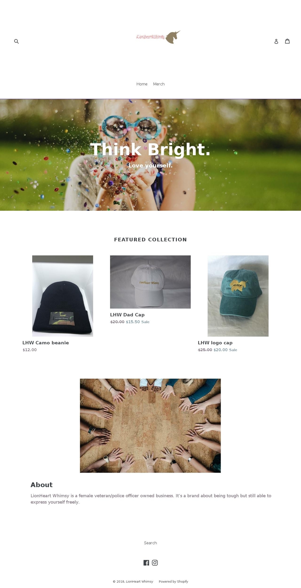 lionheartwhimsy.com — Shopify storefront screenshot