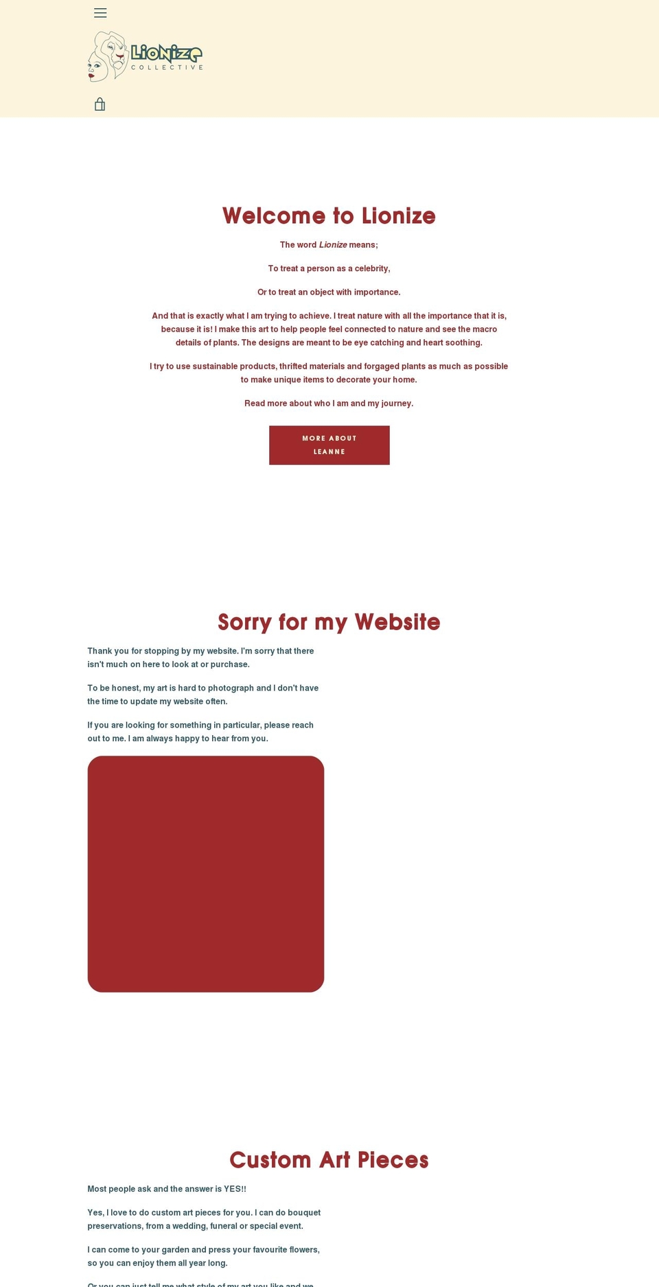 lionizecollective.ca shopify website screenshot