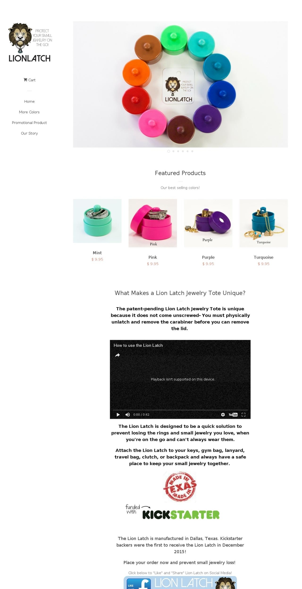 lionlatch.com shopify website screenshot