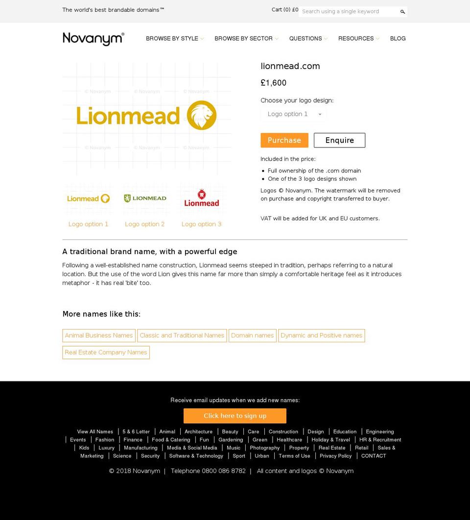 lionmead.com — Shopify storefront screenshot