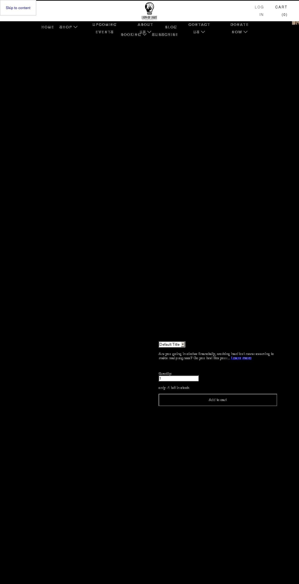 lionoflight.org shopify website screenshot