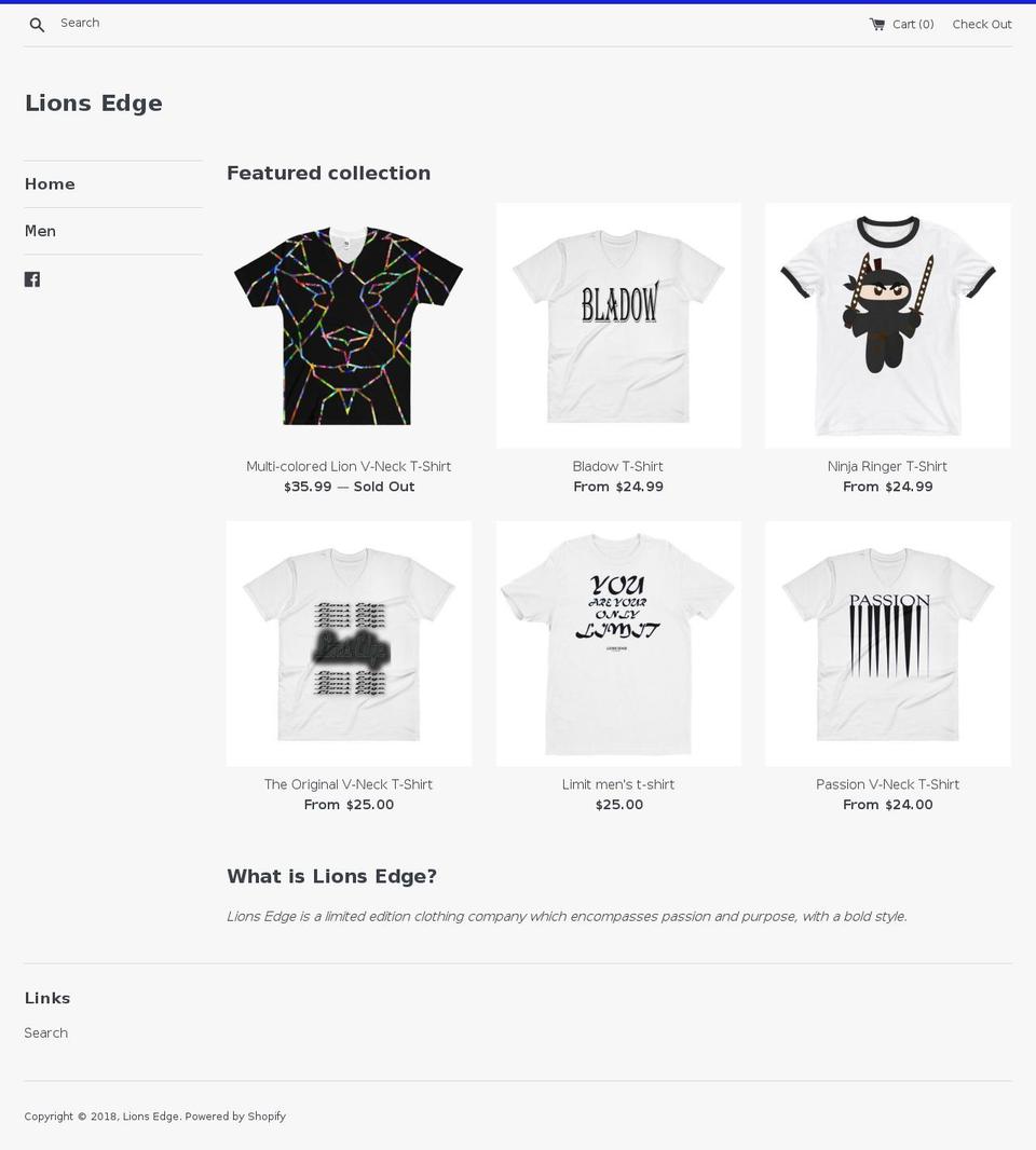 lions-edge.com shopify website screenshot