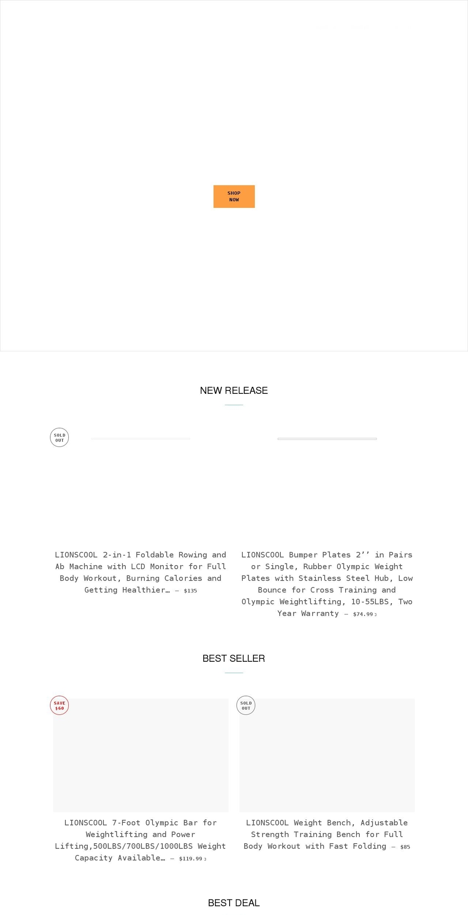 lionscool.com shopify website screenshot