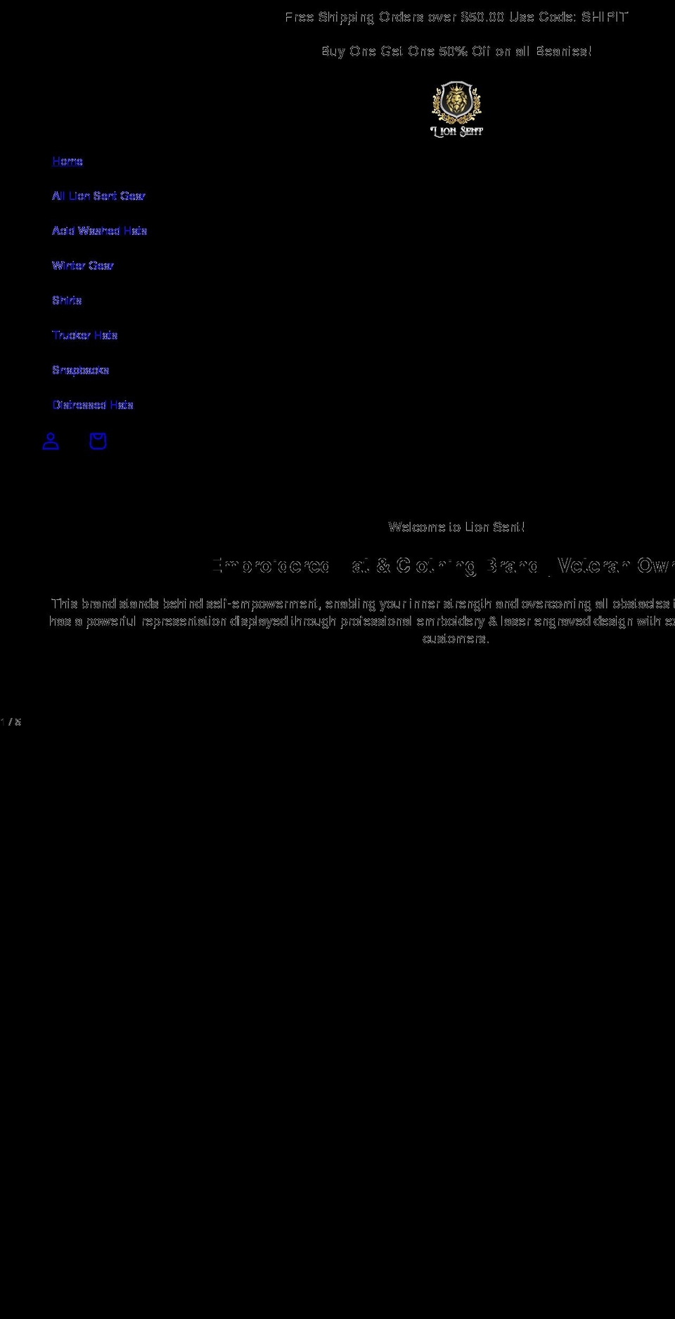 lionsentllc.com shopify website screenshot