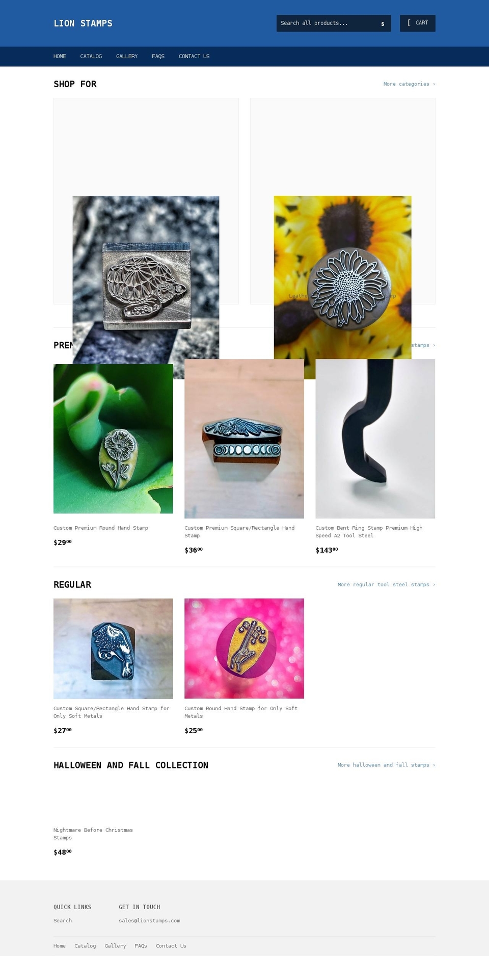 lionstamps.com shopify website screenshot
