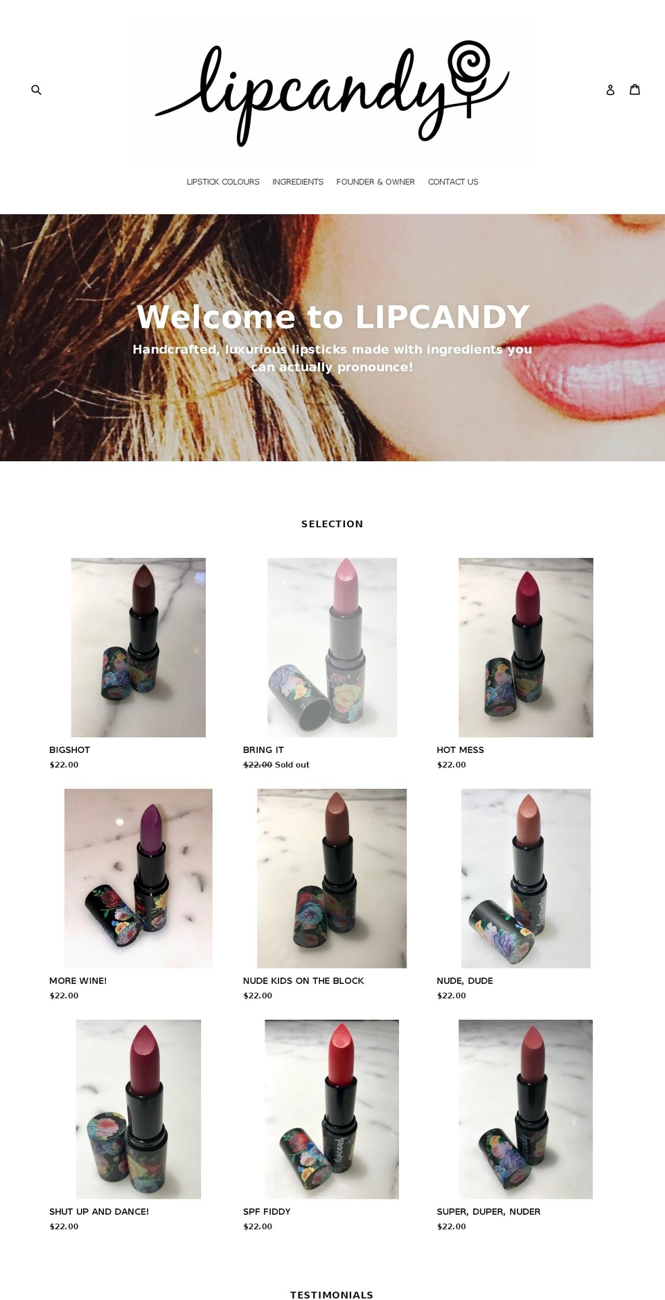 lipcandy.ca shopify website screenshot