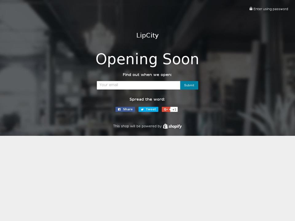 lipcitylips.com shopify website screenshot