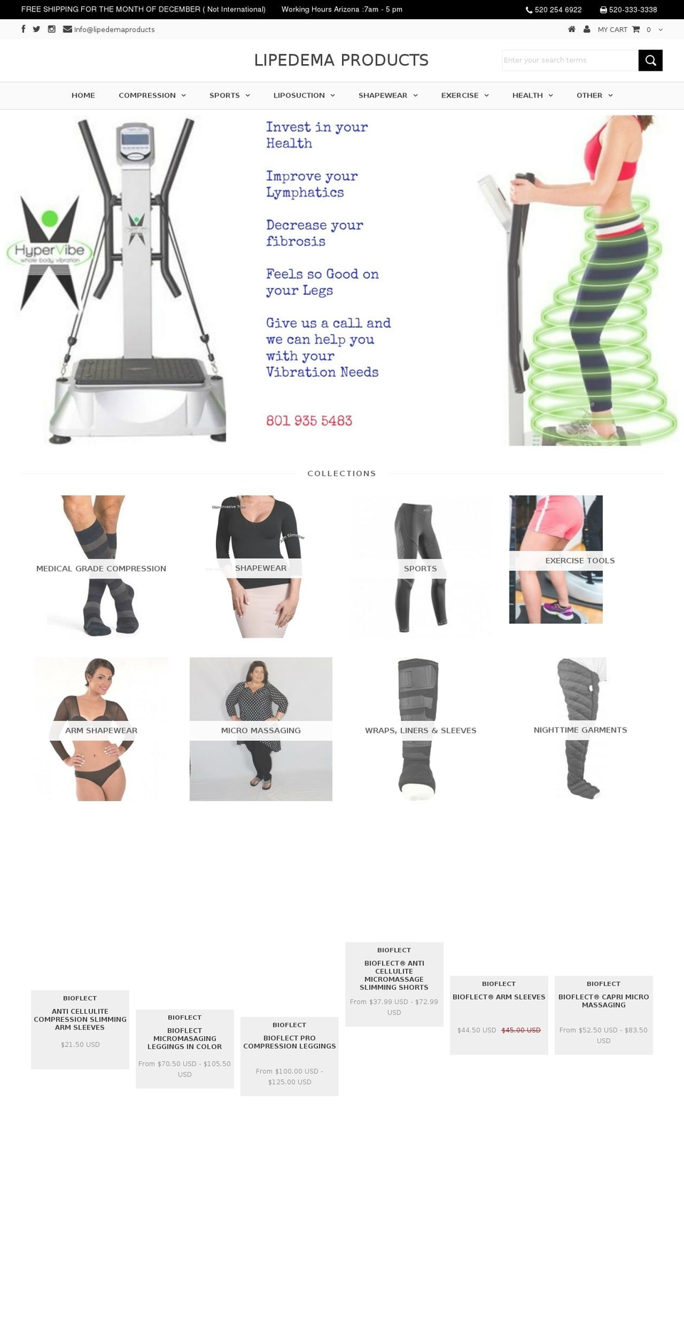 lipedemaproducts.com shopify website screenshot