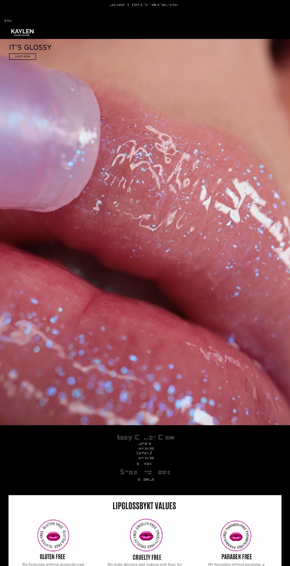 lipglossbykt.com shopify website screenshot