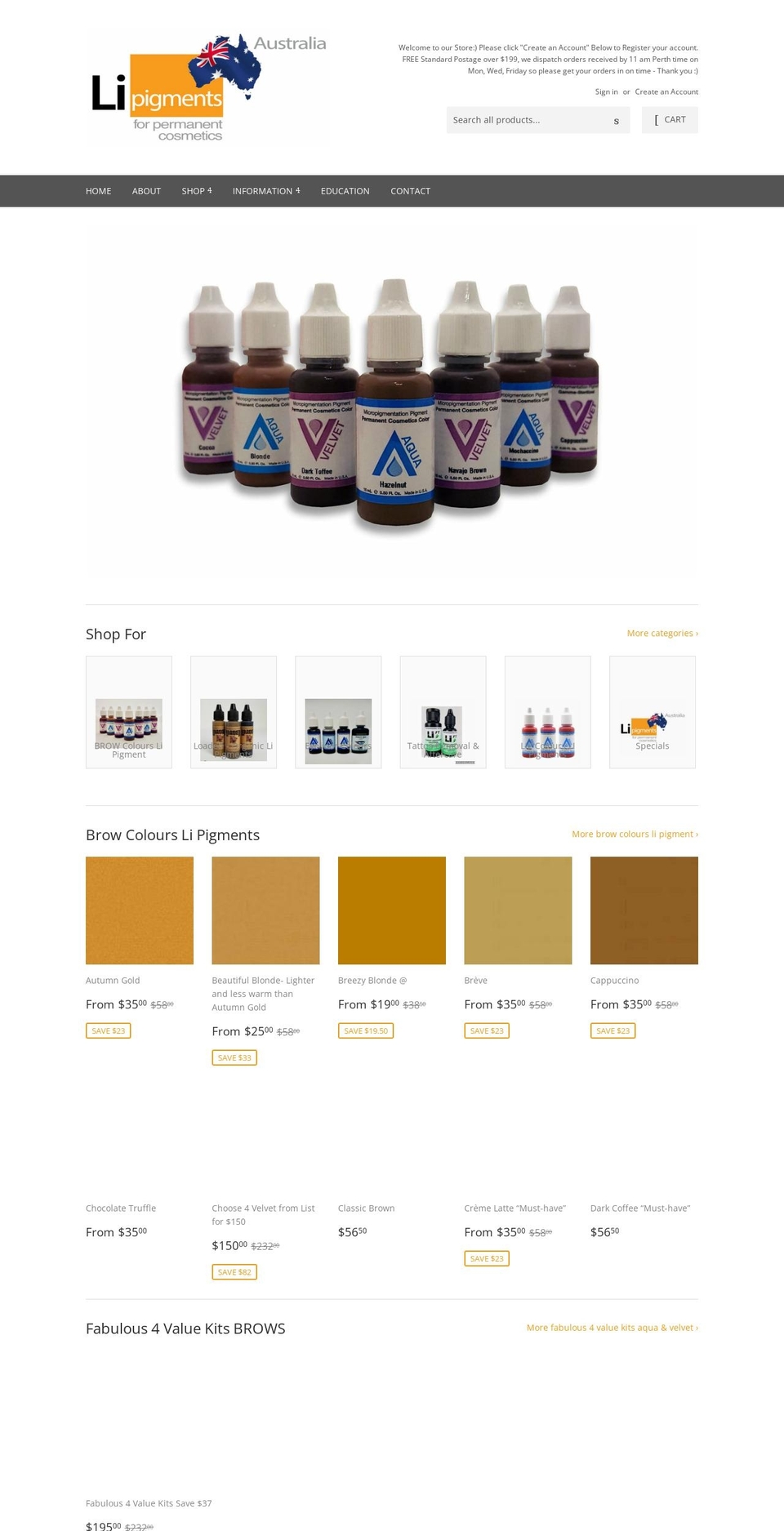 lipigments.com.au shopify website screenshot