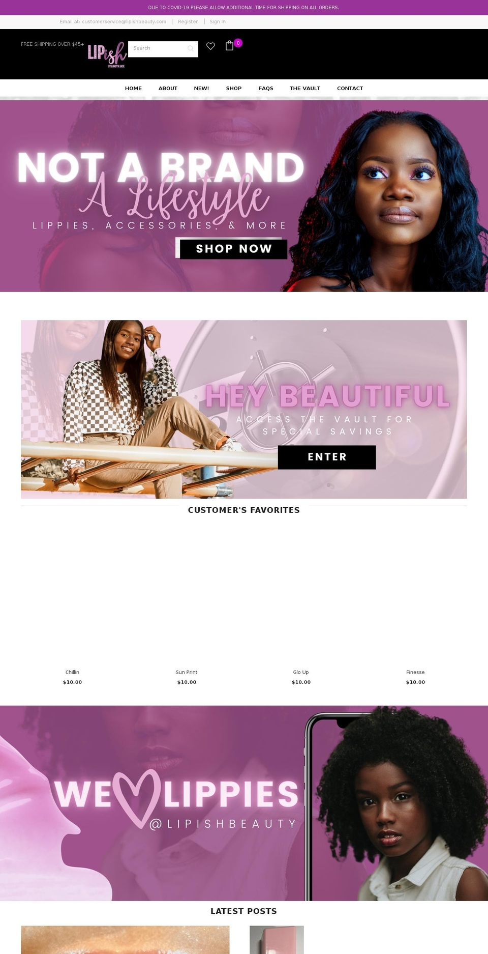 Marlayna Markets Shopify theme site example lipishbeauty.com