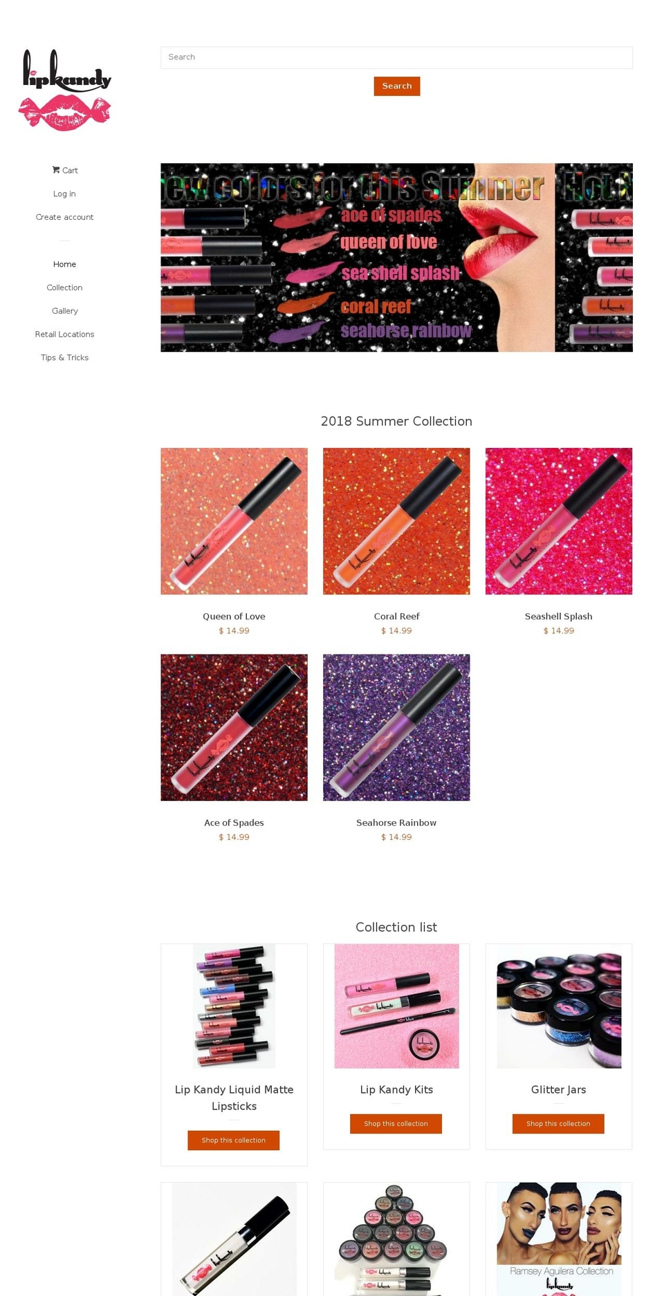 lipkandycosmetics.com — Shopify storefront screenshot