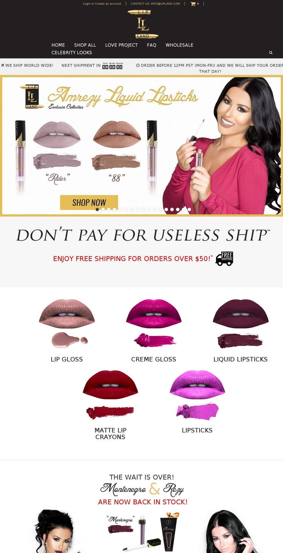 lipland.com shopify website screenshot