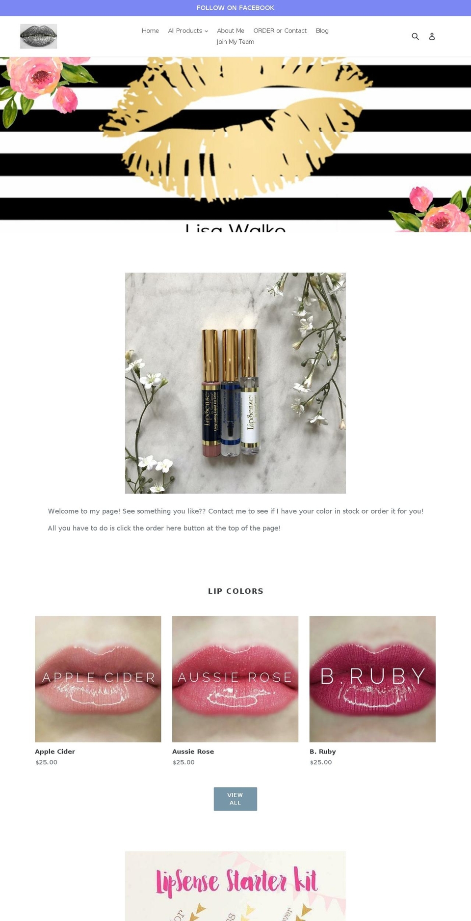 liplockedbylisa.com — Shopify storefront screenshot